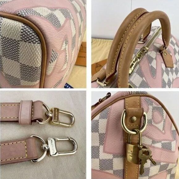 Louis Vuitton Limited Edition Damier Azur Tahitiennes Speedy Bandouliere 30 - Picture 13 of 14